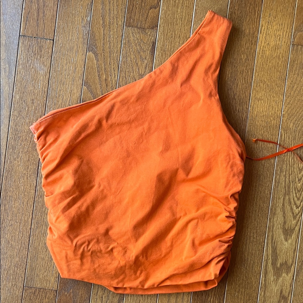 Orange One-Shoulder Women's Top